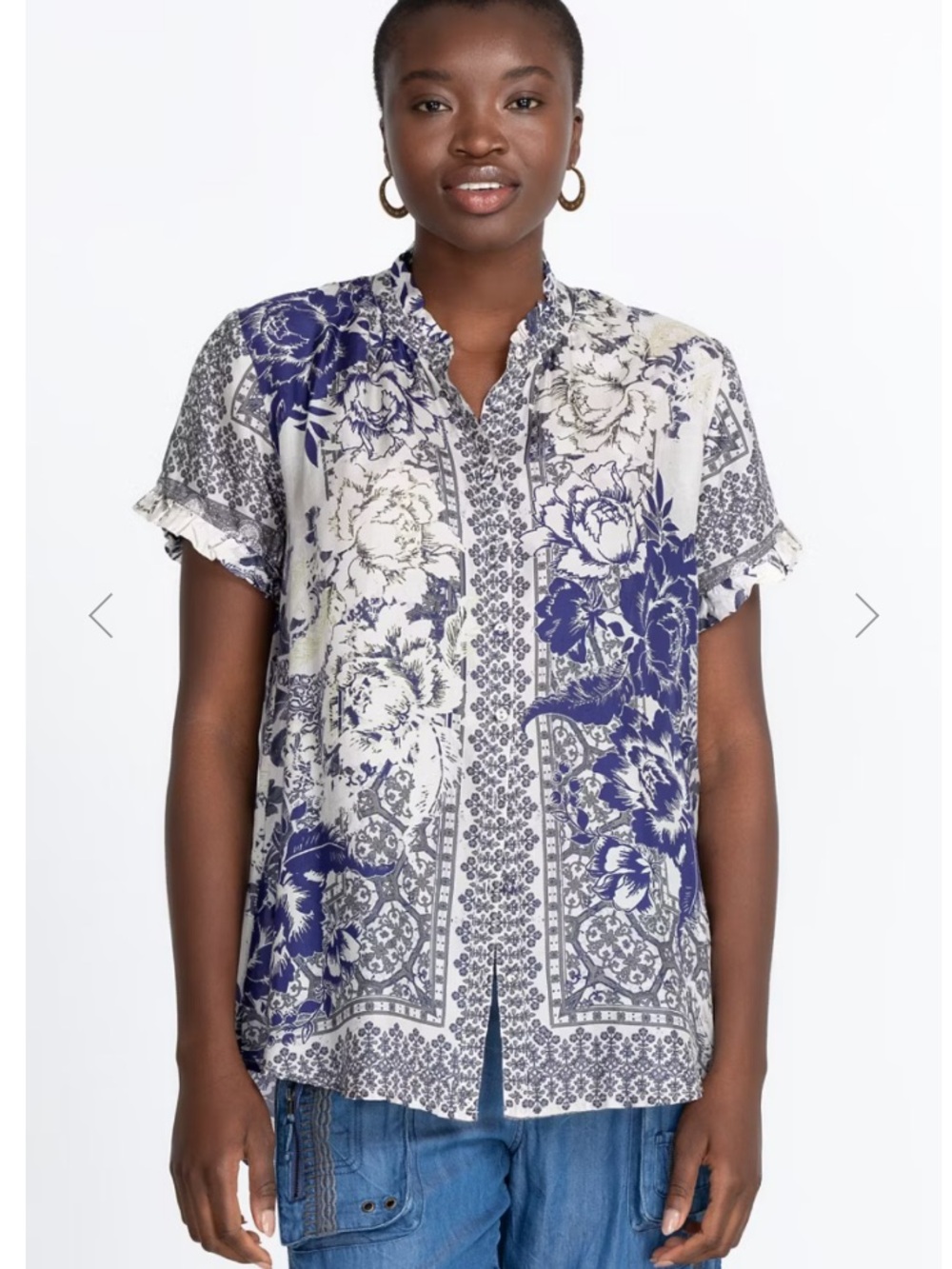 Johnny Was Filo Nahia 100% SILK Tunic